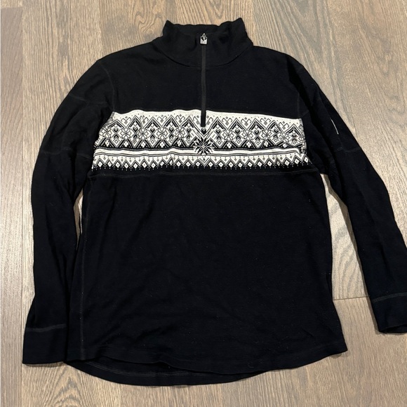 Dale of Norway Wool 1/4 zip sweater Black vintage - Picture 1 of 7